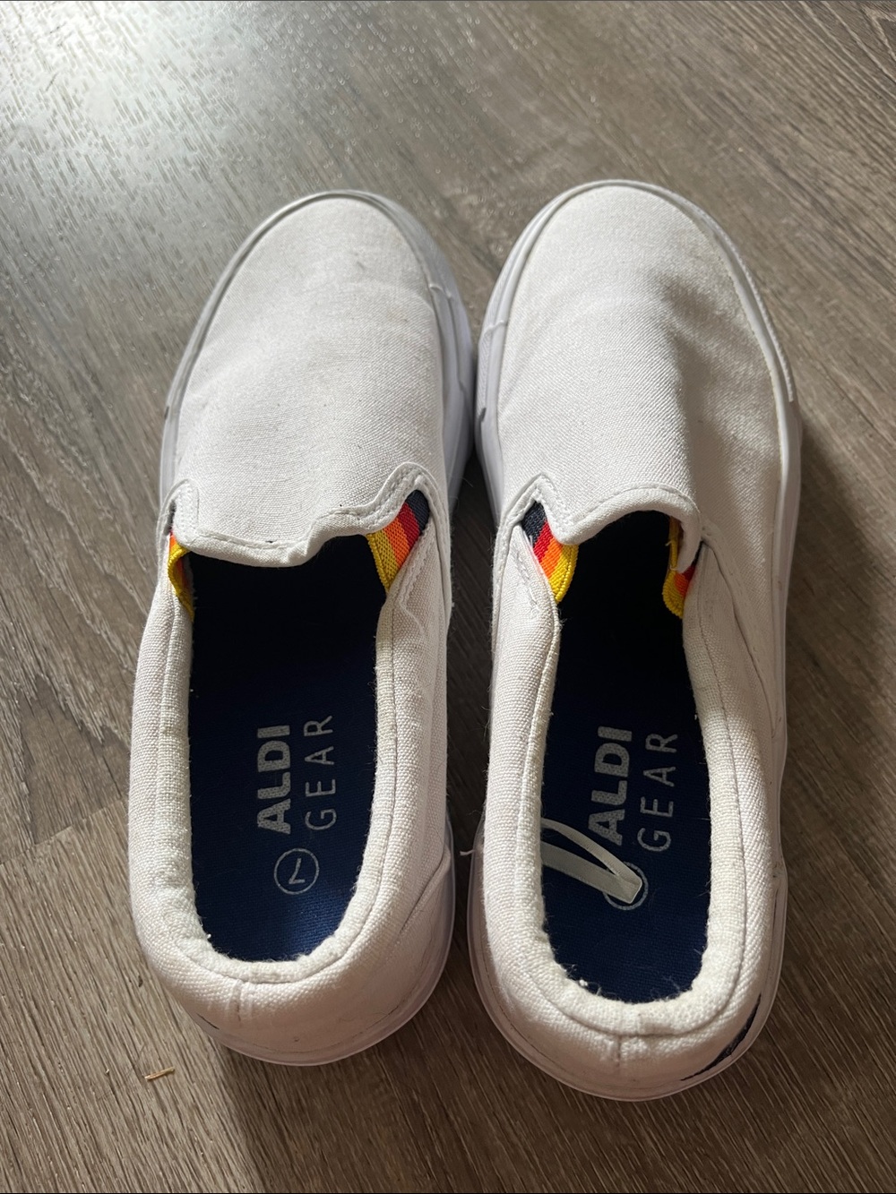ALDI Gear Women's White Slip-On Canvas Sneakers